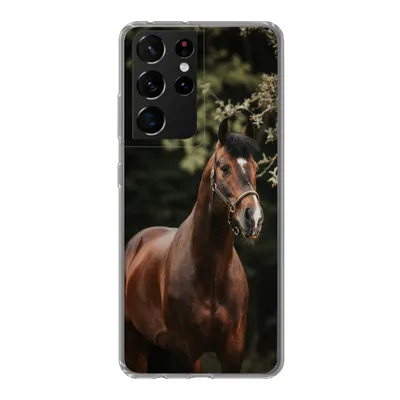 Produktbild von MuchoWow® Handyhülle Schutzhülle Hülle für Samsung Galaxy S21 Ultra Pferd - Äste - Porträt Silikon Softcase Handy Hülle - Mobiltelefon