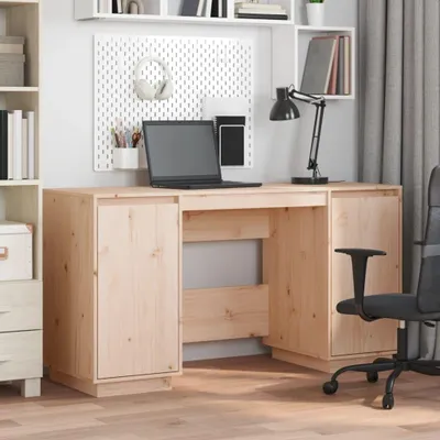 Produktbild von Büroschreibtisch aus massivem Kiefernholz 140x50x75cm