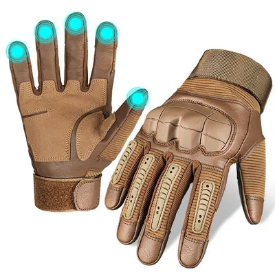 Productafbeelding van Multifunctionele tactische handschoenen, geschikt voor touchscreengebruik, antislip, maat L, bruin