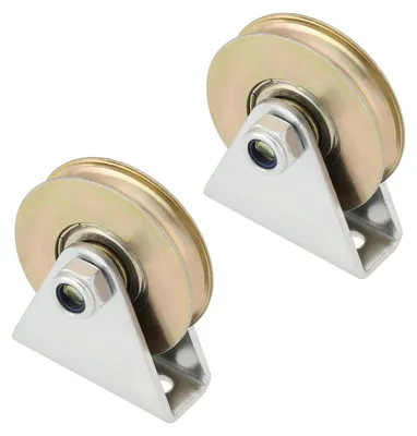 U-Groef-Kabelkatrollen 38 mm, 2 Stück, Stahl, 100 kg