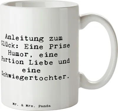 Produktbild von Mr. & Mrs. Panda Kaffeetasse Spruch Humor Liebe Schwiegertochter - Weiß - Geschenk, persönliche Erinnerungen, Geschenke für, Kaffeebecher, Verwandte, Weihnachten, Tasse
