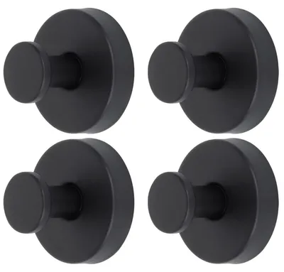 4er Set Edelstahl-Saughaken, Handtuchhaken, ohne Bohren, schwarz