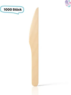 Immagine prodotto di Coltelli, coltelli in legno posate monouso, 1.000 pezzi, cerati, biodegradabili, 16 cm
