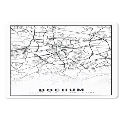 Produktbild von MuchoWow® Schreibtischunterlage Karte - Stadtplan - Bochum - Karte 60x40 cm - XXL Mauspad - Großes Mauspad