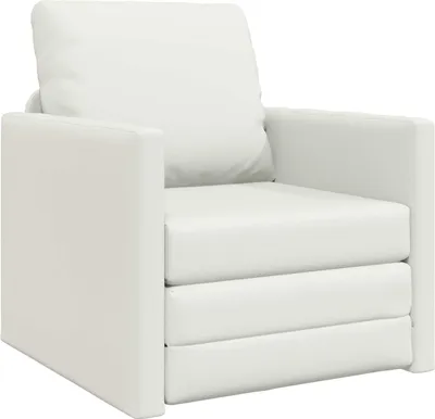 Obrázok produktu pre vidaXL Rozkladacia pohovka 60 cm biela Imitácia kože