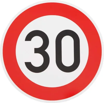Produktbild von ORIGINAL Verkehrzeichen Schild  274-30 Verkehrsschild 30 KM/H RA1 Straßenschild Metall Geburtstagsschild zum 30. Geburtstag Geburtstagschild 42 cm Metall mit Folie-Typ1