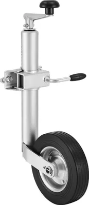 Produktbild von Anhängerheber mit Rad, 150 kg Tragkraft, hochbelastbarer, anschraubbarer Anhängerdeichselheber mit Einzelrad und ergonomischem Griff, 230 mm Hubweg, geeignet für Wohnmobile, Pferdeanhänger, Nutzanhänger
