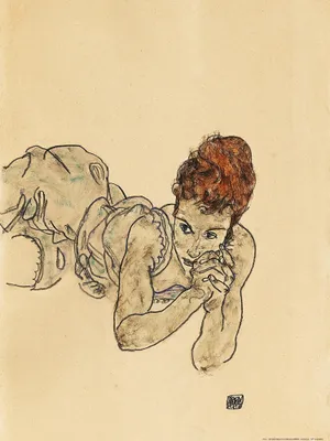 Obrázok produktu pre Egon Schiele umelecký tlač obrazu - Ležiaca žena, kresba, 1917 (80 x 60 cm)