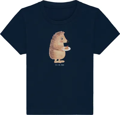 Produktbild von Mr. & Mrs. Panda  T-Shirt Igel Kuchenstück 6. - 12. Monat - French Navy - Geschenk, Kinder Shirt, Essen Spruch, Baby, Babyshirt, Jerseyshirt, Torte, Geburtstagskuchen