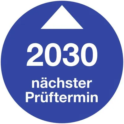 Produktbild von Dreifke® Prüfplakette Nächster Prüftermin 2030, Folie, Ø 30 mm, 10 Stück