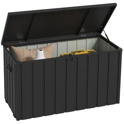 Immagine prodotto di Contenitore per esterni - Scatola portaoggetti - Contenitore per cuscini - Contenitore di stoccaggio per il giardino - Cassetta per il giardino - Capacità: 450 litri