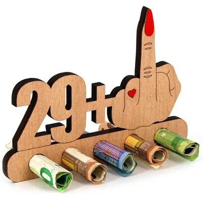 Produktbild von Geldgeschenk Holz 30. Geburtstag 29+1 Dekoration Gästebuch 17x12,5cm