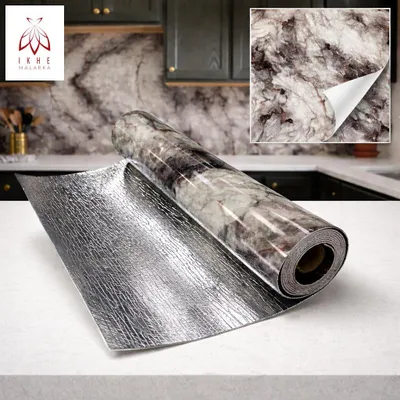 Produktbild von PET - PVC Folie Selbstklebende 3D Wandpaneelen Marmor Wandverkleidung - Paneelen in Rolle 60x300 cm, Marmoroptik Nachbildung (YP-245)