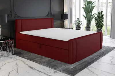 Produktbild von Boxspringbett UNO  120x200 mit 2 Bettkästen, Bonell-Matratze und Topper. Möbel vom Hersteller- Handarbeit!Bett Komplett-Set mit Matratze,Bettkasten & Kopfteil. Stoff SAVANA. Elegantes Bett mit massives Kopfteil.