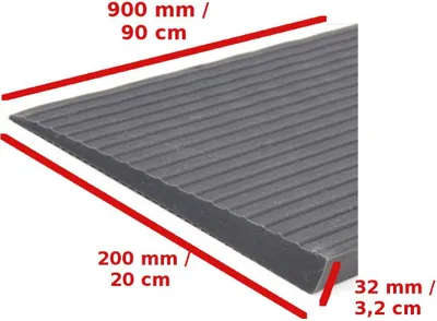 Produktbild von FabaCare Türschwellenrampe Schwellenrampe Rollstuhlrampe Rampe Gummirampe 32 mm x 200 mm x 900 mm