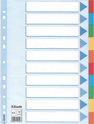 Produktbild von Esselte - Esselte Tabs Stand A4 10dlg Karton 11r ASS | 1 Set | 10 Stück