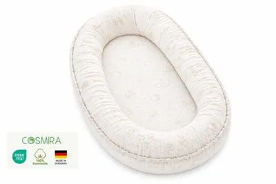 Produktbild von Cosmira Babynest für Neugeborene mit 100 % Baumwollbezug, KI-generiertes Bild