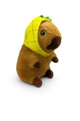Produktbild von Plüschtier Capybara 25 cm mit Ananasmütze – Weiches Kuscheltier, Stofftier
