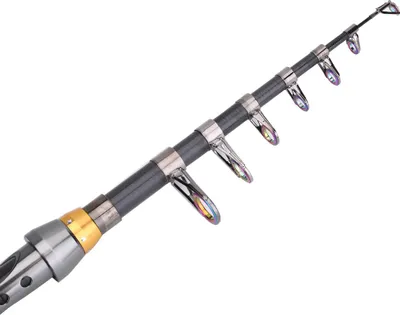 Imagen del producto de Caña de pescar portátil de fibra de carbono, ideal para pesca en agua dulce (2,7 metros). Accesorio para pesca
