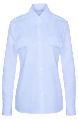 Produktbild von Seidensticker Damen Bluse -Pilotenbluse - Slim Fit - Unifarben - Langarm - 100%