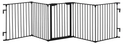 Immagine prodotto di Barriera per animali domestici 2-in-1 e griglia di sicurezza | Colore: Nero | Dimensioni: 300 x 3 x 74,5 cm