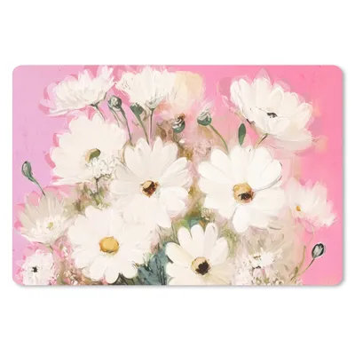 Produktbild von MuchoWow® Schreibtischunterlage Blumen - Vase - Pflanzen - Weiß 60x40 cm - XXL Mauspad - Großes Mauspad