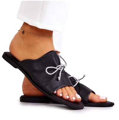 Produktbild von Zazoo 2659 Leder Damen Schwarze Hausschuhe 36
