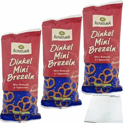 Produktbild von Alnatura  Dinkel-Minibrezeln 3er Pack (3x75g Packung) + usy Block