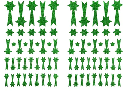 Produktbild von Oblique Unique 74 Sternschnuppen Sticker Glitzer Schnuppen Stern Aufkleber für Weihnachten zum Dekorieren Spielen Basteln Scrapbooking - grün