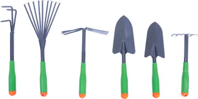Image de Ensemble de jardinage 6 pièces en acier avec poignées ergonomiques