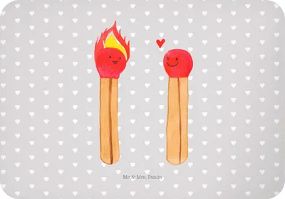 Produktbild von Mr. & Mrs. Panda Kühlschrankmagnet Streichhölzer - Grau Pastell - Geschenk, holzmagnet, Liebesbeweis, Freundin, magnet, wandmagnet, Liebesgeschenk, whiteboardmagnet