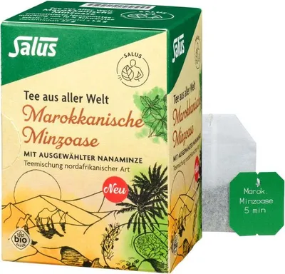 Produktbild von Salus Tee aus aller Welt Marokkanische Minzoase, aromatisierte Nanaminzteemischung mit 10 % Schwarztee 15 St