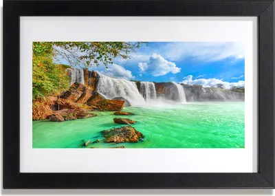 Produktbild von Bild 30x20 MDF-Rahmen Wandkunst Wasserfall See Landschaft