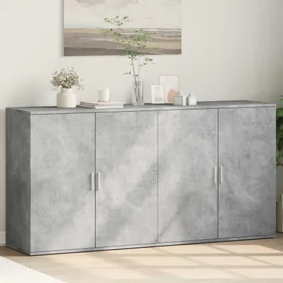 Productafbeelding van vidaXL Dressoirs, 2 stuks, betonkleur, 79x38x80 cm, houtvezelplaat