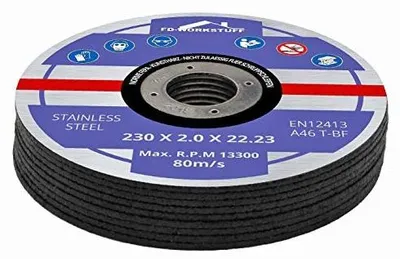 Image de Disques de coupe de 230 mm, 20 pièces, épaisseur 2 mm, en acier inoxydable et en acier, pour meuleuses d'angle