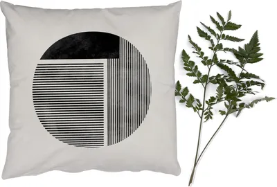 Produktbild von MuchoWow® Zierkissen Sofakissen Wohnzimmer Dekokissen 50x50 cm Minimalismus - Kreis - Design - Komfort - Sofakissen