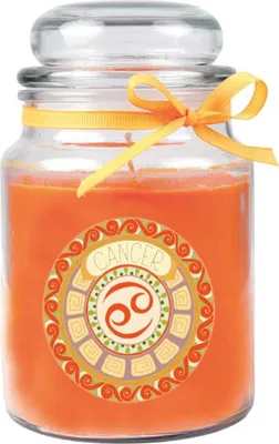 Produktbild von HS Candle "Sternzeichen" Duftkerze im Bonbonglas ( Krebs ) - viele Motive zur Auswahl, 500g - Brenndauer bis zu 110 Std - Cancer