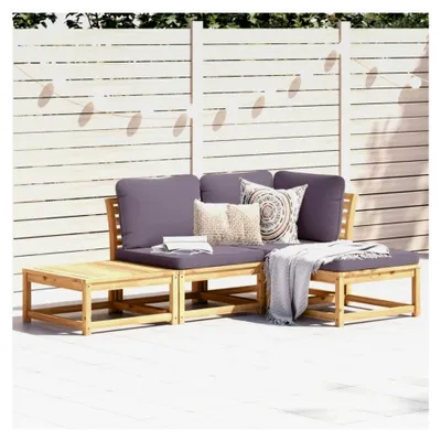 Produktbild von 4-teilige Gartenlounge Set mit Kissen aus Akazienholz