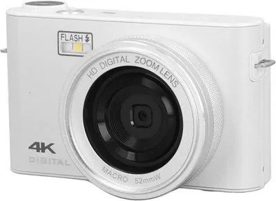 Immagine prodotto di Fotocamera digitale per bambini FHD 1080p, zoom 18x, 64 MP 4K, fotocamera compatta portatile, 32 GB, bianca
