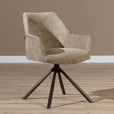 Produktbild von Bronx71 Esszimmerstuhl Kay Samt drehbar taupe