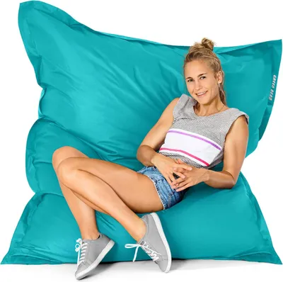 Produktbild von Green Bean® Indoor Sitzsack "Square" 140x180cm mit 380 Liter EPS Perlen Füllung - für Kinder & Erwachsene - Türkis