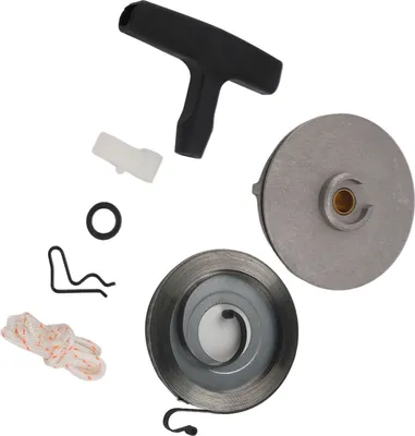 Imagen del producto de Kit de reparación para el sistema de arranque por retroceso de motosierras, motor de arranque por retroceso para motosierras, kit de reparación para el sistema de arranque por retroceso de motosierras, juego de poleas y resortes para el sistema de arranque por retroceso, kit de poleas y cuerda de tracción para el sistema de arranque por retroceso, piezas para motosierras