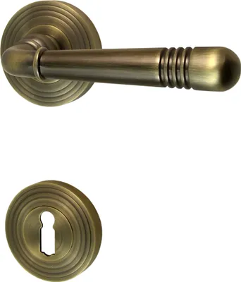 Produktbild von Türbeschlag 1702 Helena R BB Messing brüniert Türdrücker Türklinke Türgriffe