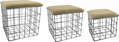 Produktbild von Korb, Metall, 3-er Set mit Samtdeckel