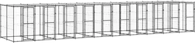 Obrázek produktu pro Venkovní psí kotec se střechou ocel 24,2 m²