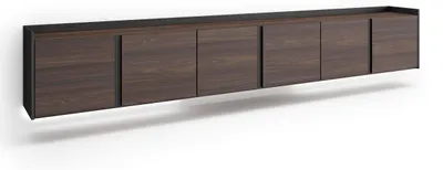 Produktbild von TV-Möbel Holzeffekt dunkler eiche und schwarz 309x35x50cm Hängend
