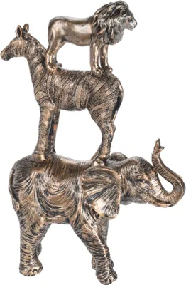 Image de Décoration ANIMALS, 27 cm, dorée, KDA