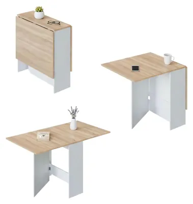 Immagine prodotto di Dmora Tavolo Allungabile Arid 77x31x78h cm Bianco, 4 Posti Allungabile