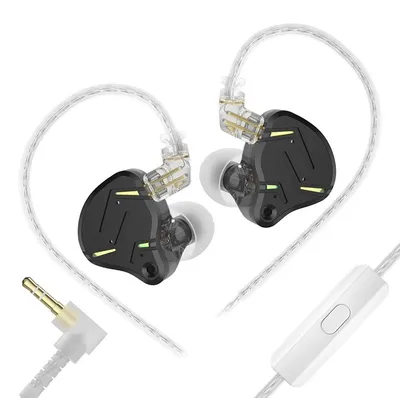 Productafbeelding van Hoofdtelefoon, hybride drivertechnologie, afneembaar zilverbedekt kabel, zwart met microfoon