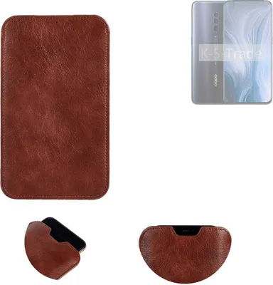 Produktbild von K-S-Trade Schutzhülle Handyhülle kompatibel mit Oppo Reno10 Global Handytasche Kunstleder Sleeve in braun